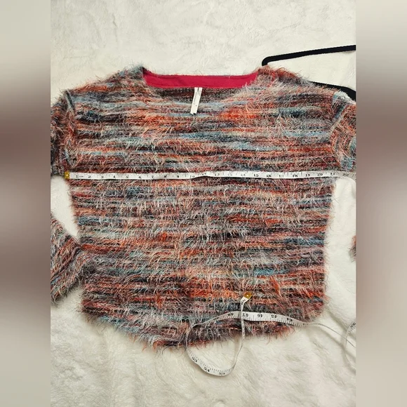 By Anthropologie Rainbow Fuzzy Pullover Sweater XS - Picture 4 of 7